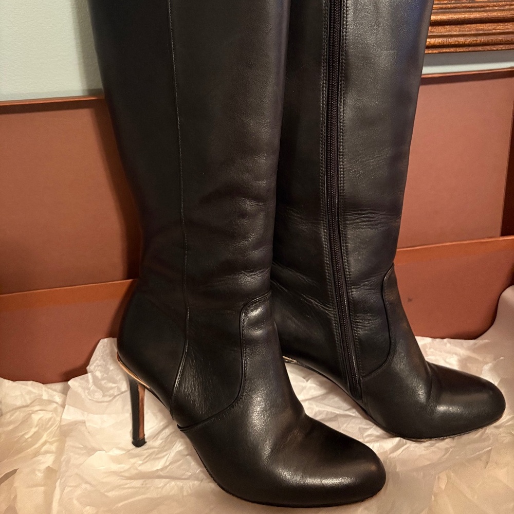 Coach leather heel boots 5.5